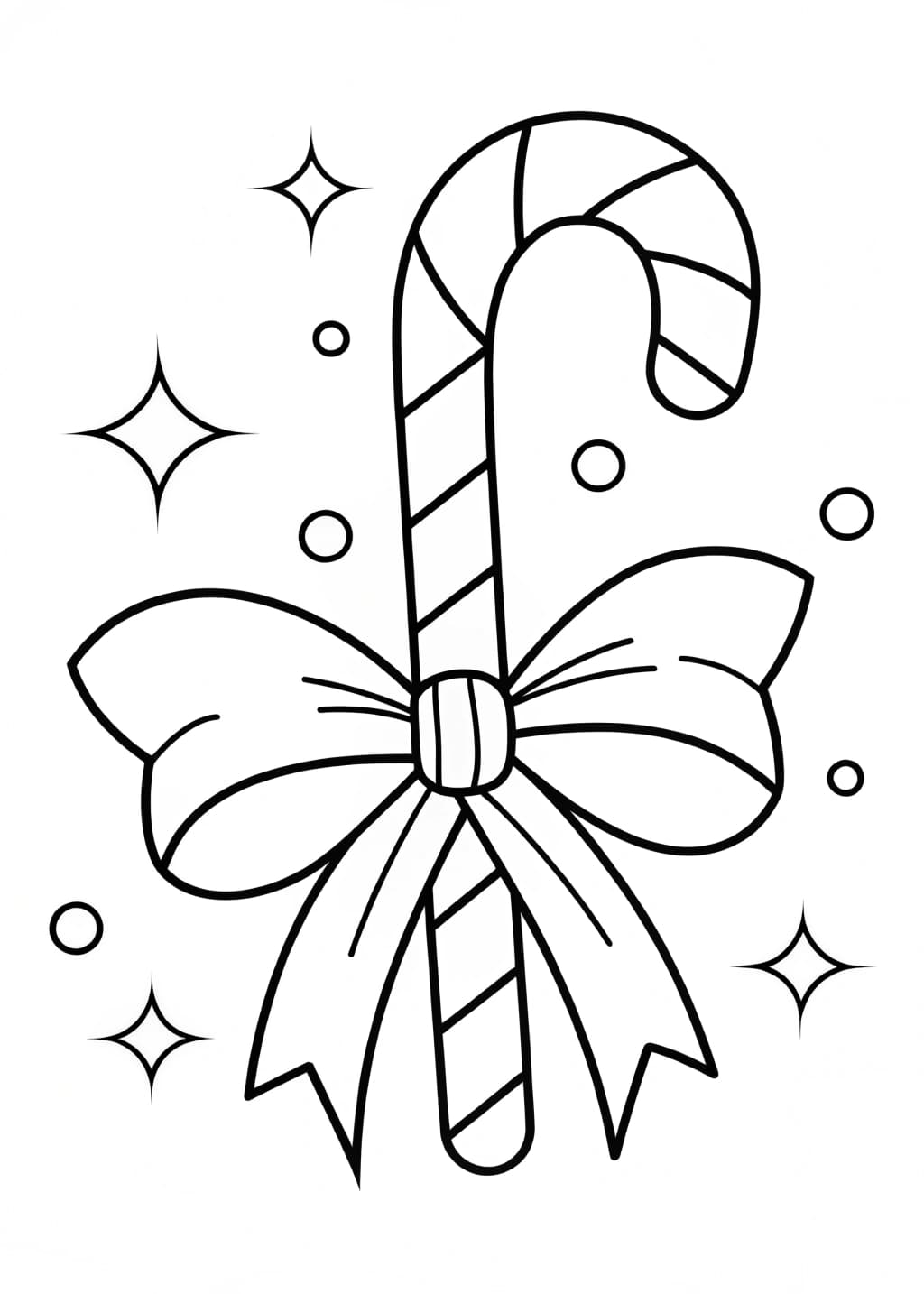 Simple Candy Cane Coloring Sheet