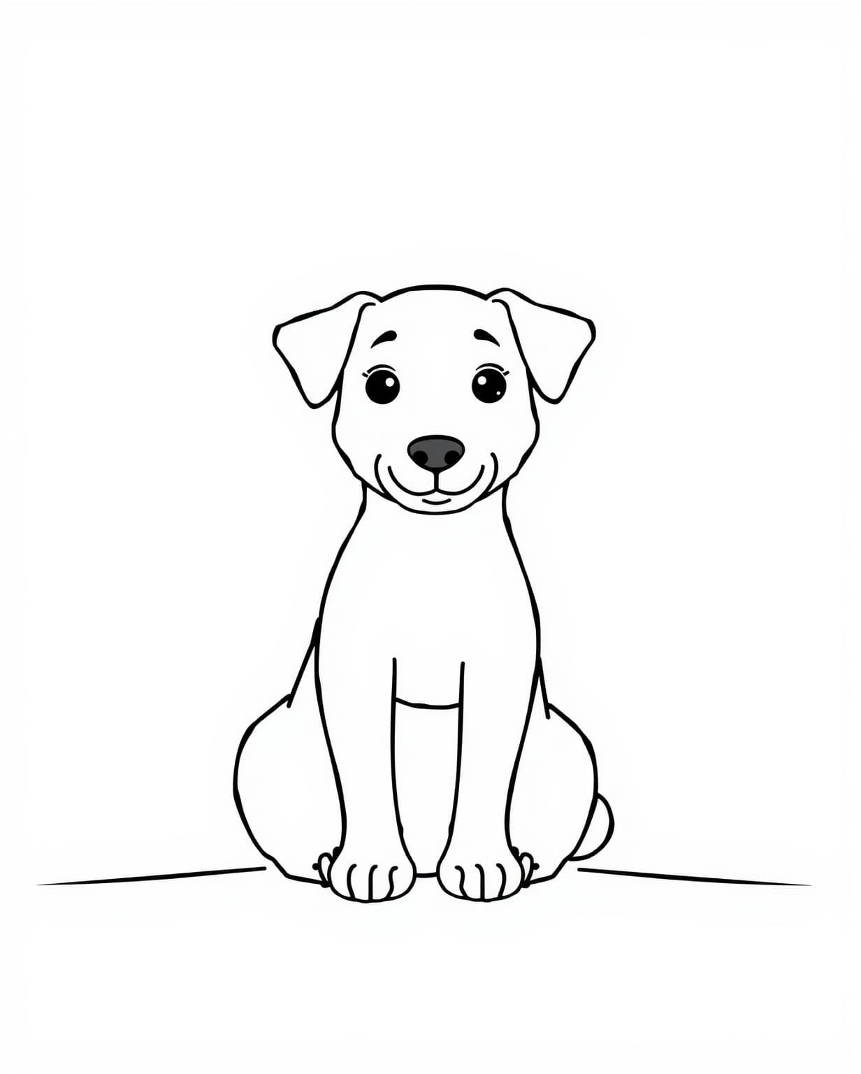 Simple Dog Coloring Page