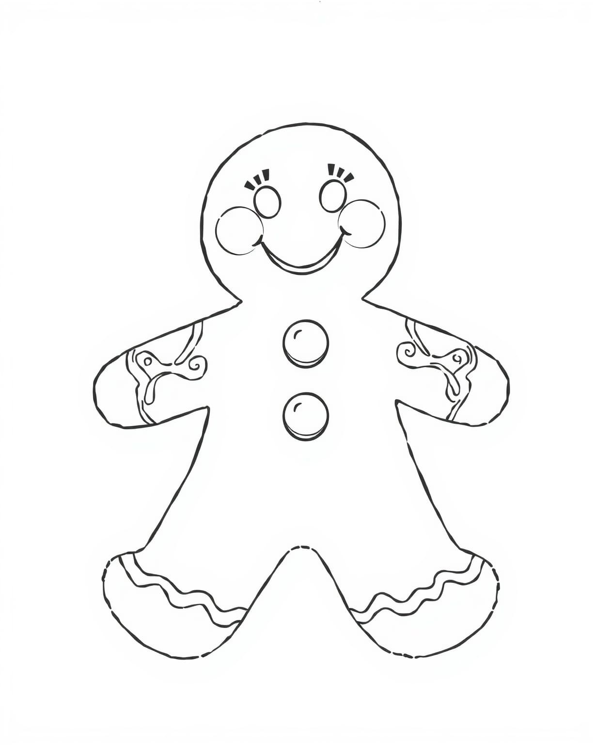 Simple Gingerbread Man Coloring Page