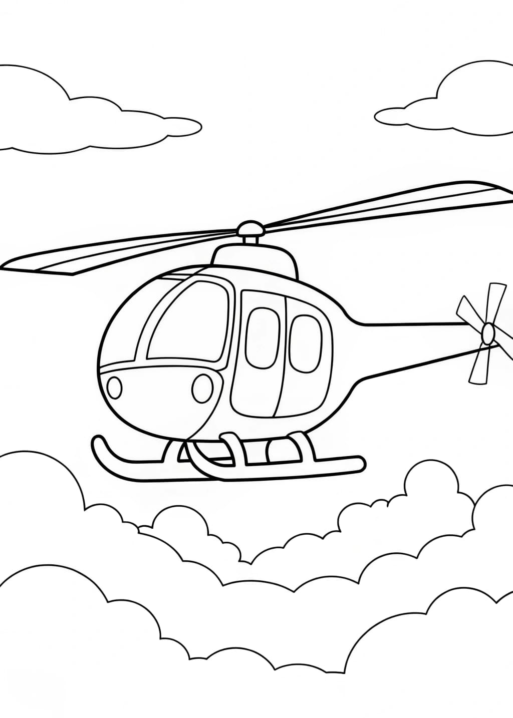 Simple Helicopter Coloring Page