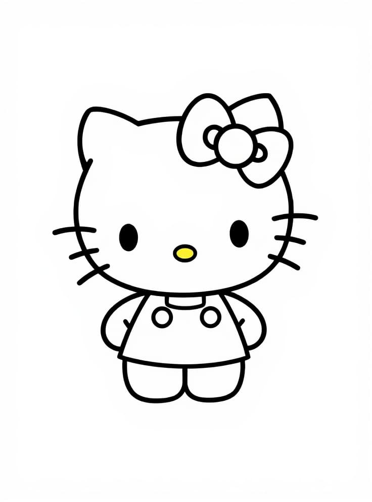 Simple Hello Kitty Coloring Page