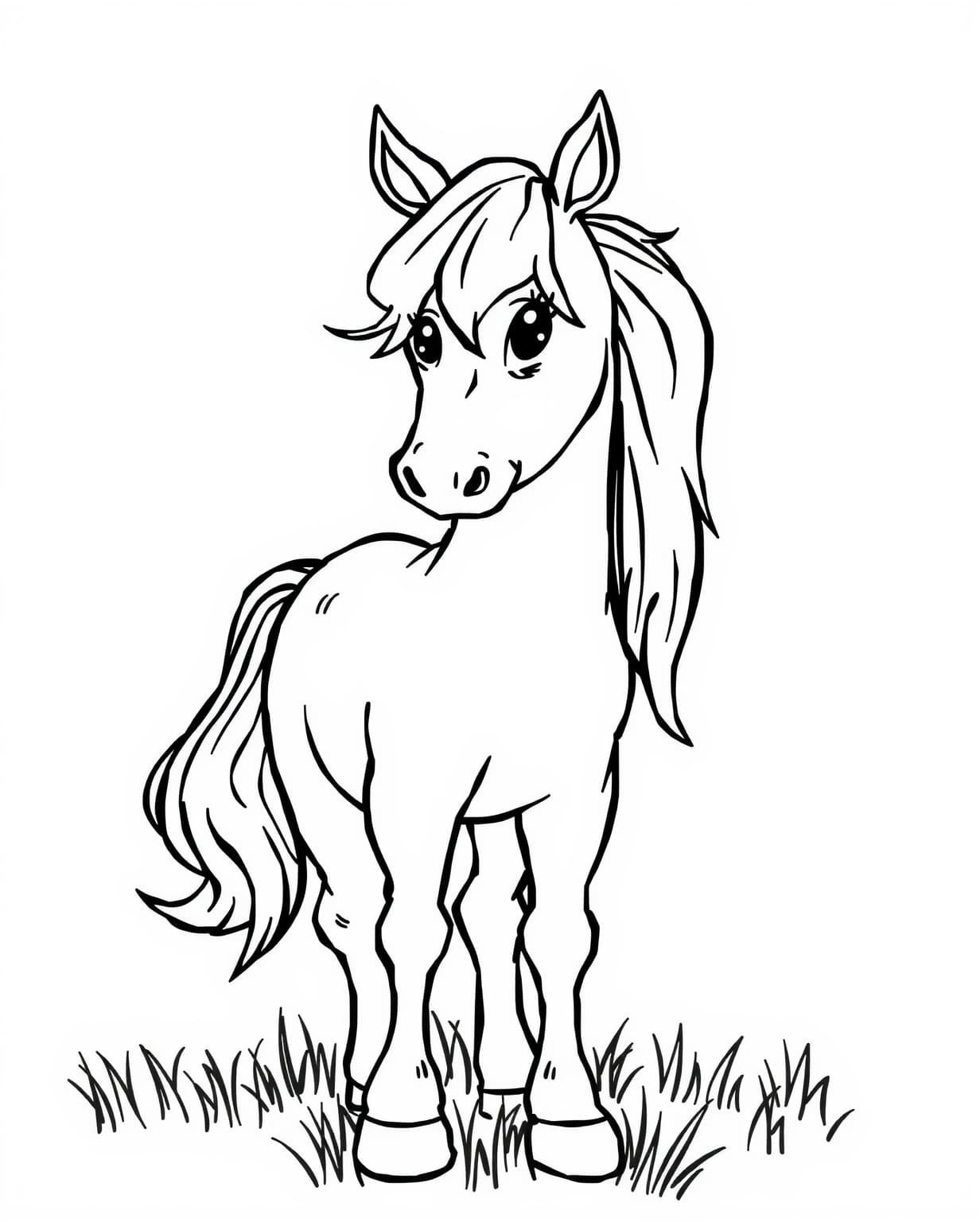 Simple Horse Coloring Page