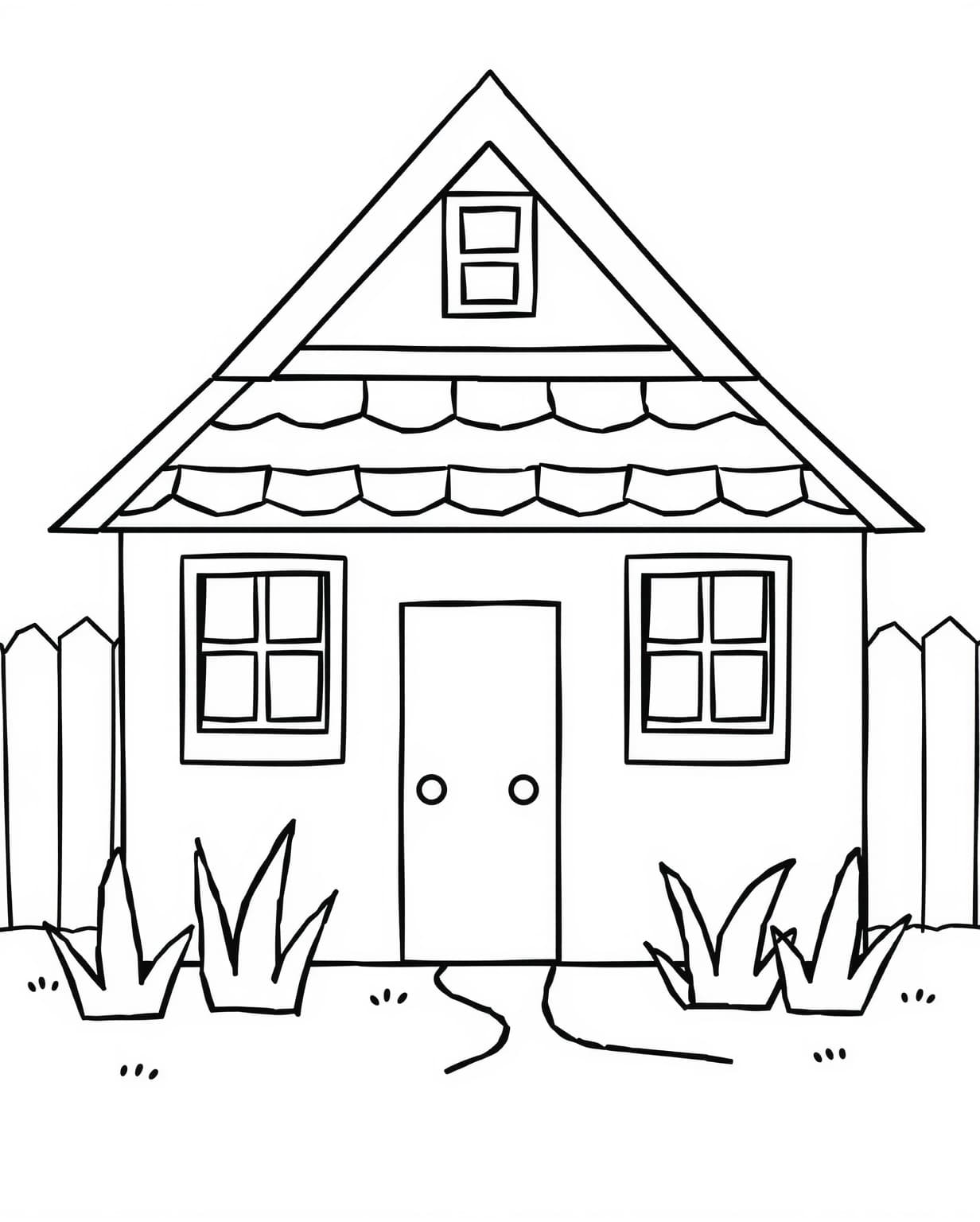 Simple House Coloring Page