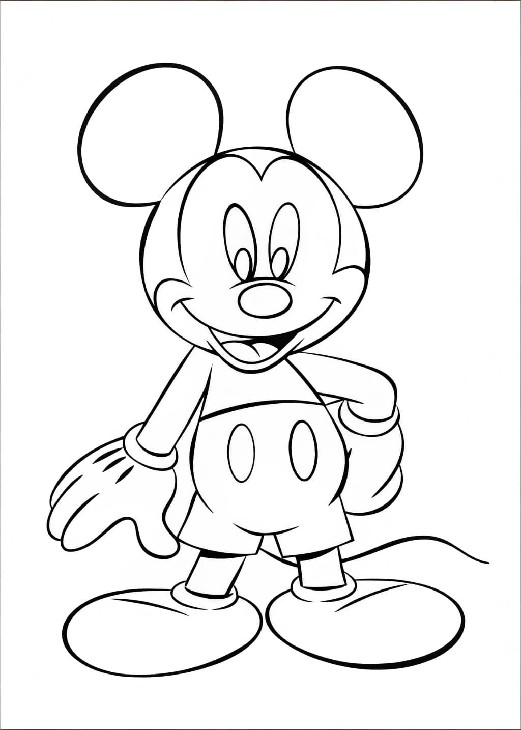 Simple Mickey Mouse Coloring Page