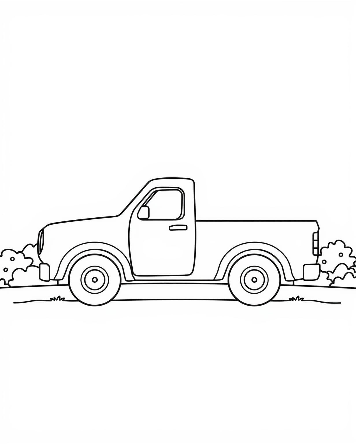 Simple Pickup Truck Coloring Page