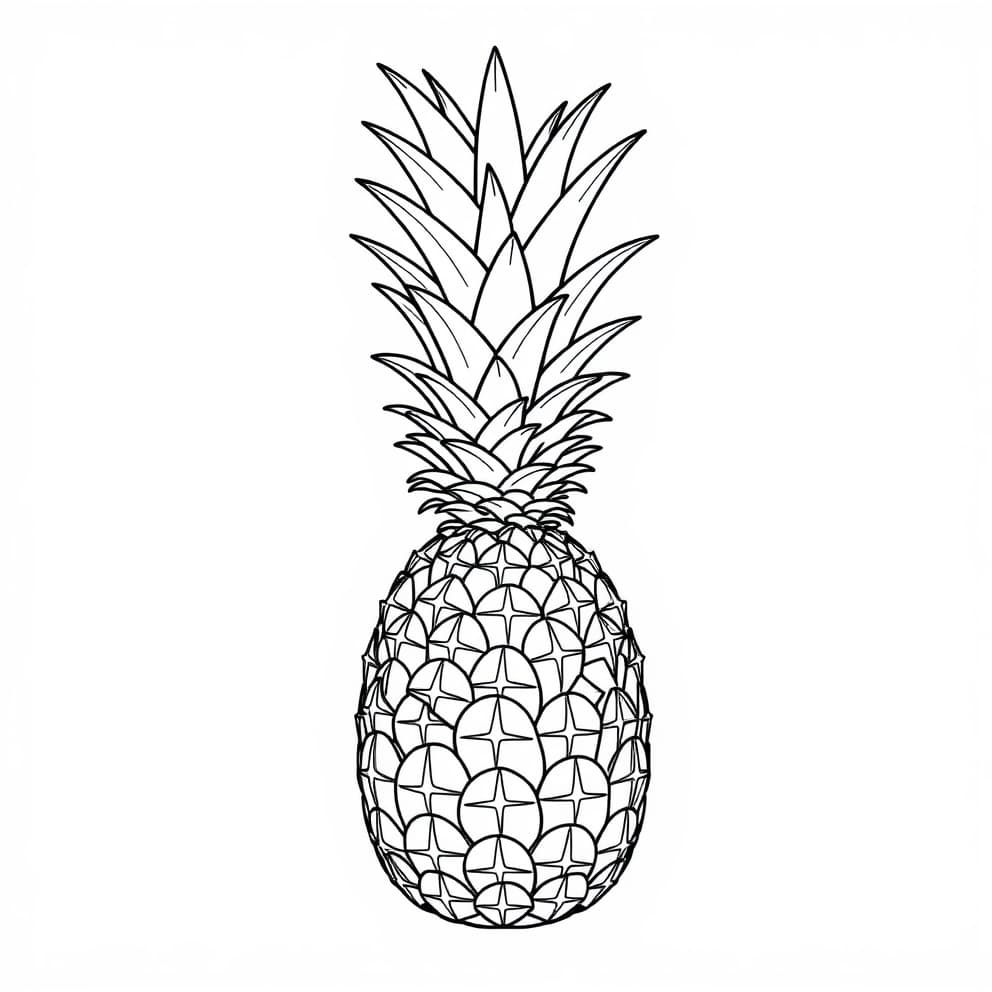 Simple Pineapple Coloring Page