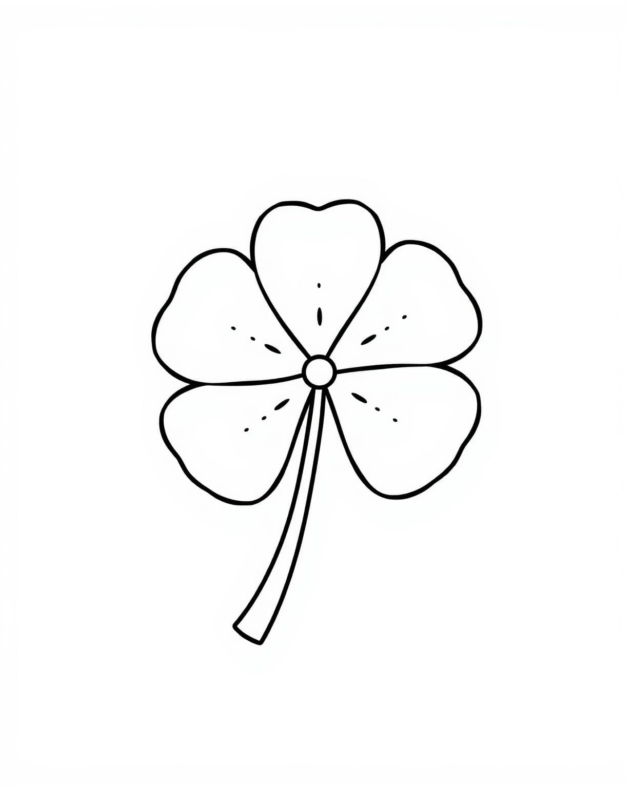 Simple Shamrock Outline Coloring Page