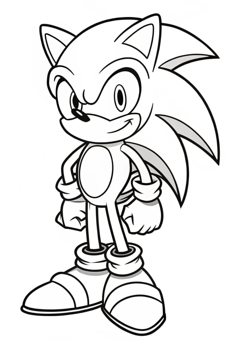 Simple Sonic Coloring Page