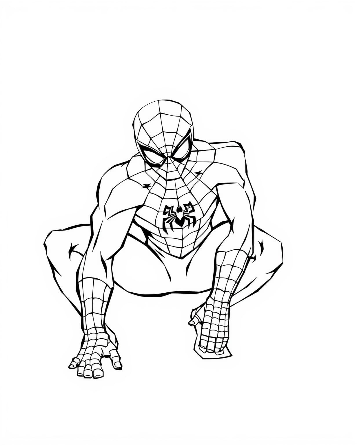 Simple Spiderman Coloring Page