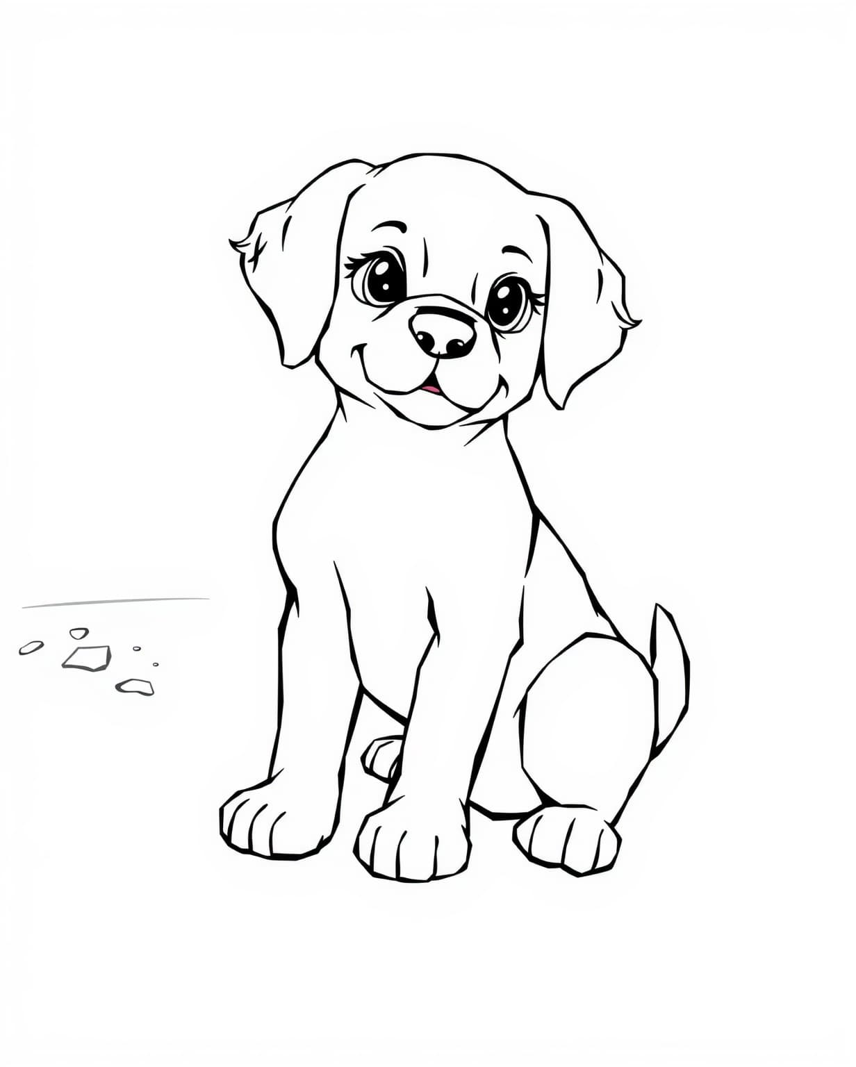 Sitting Puppy Coloring Page