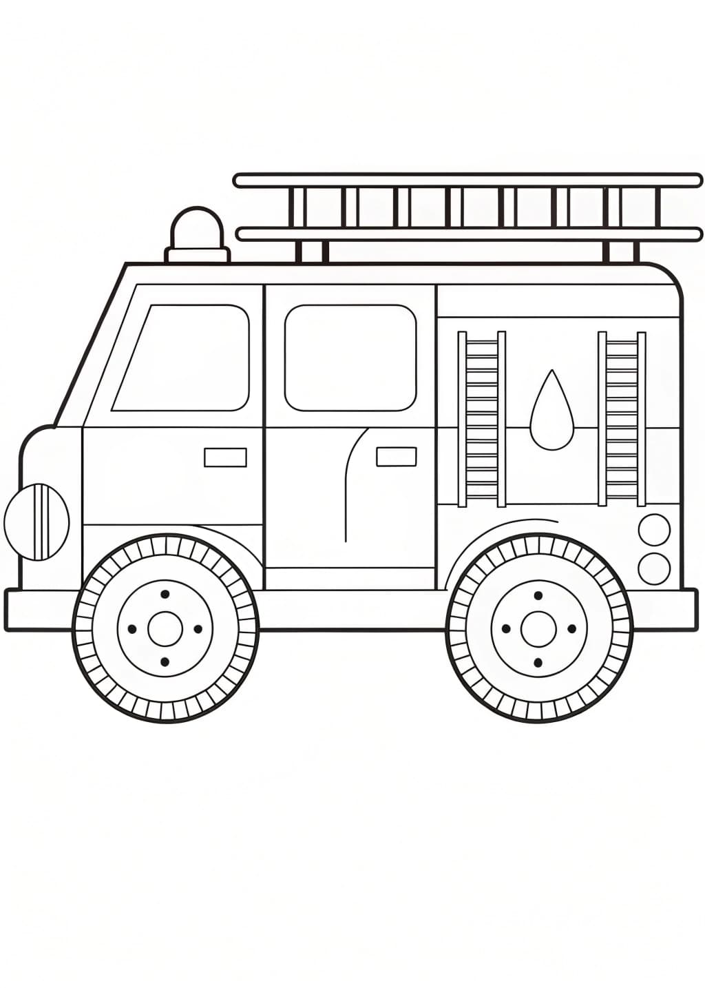 Small Fire Truck Coloring Page