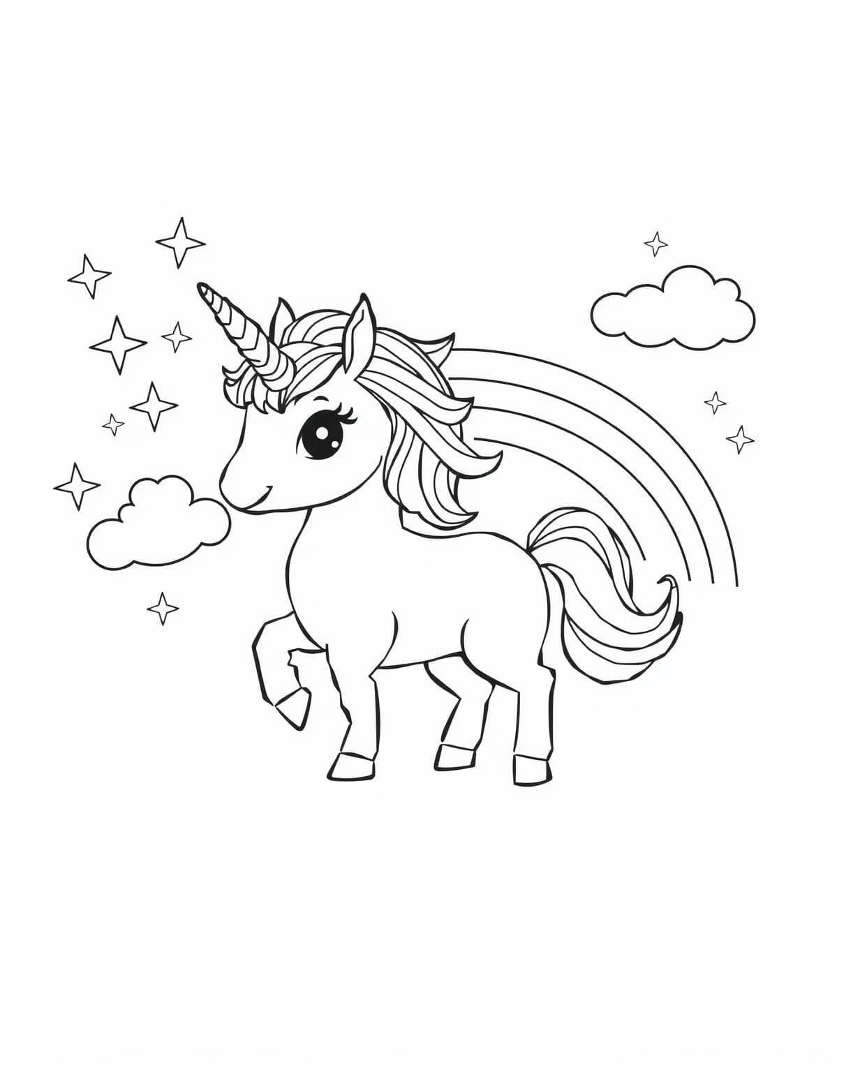 Small Unicorn Coloring Page