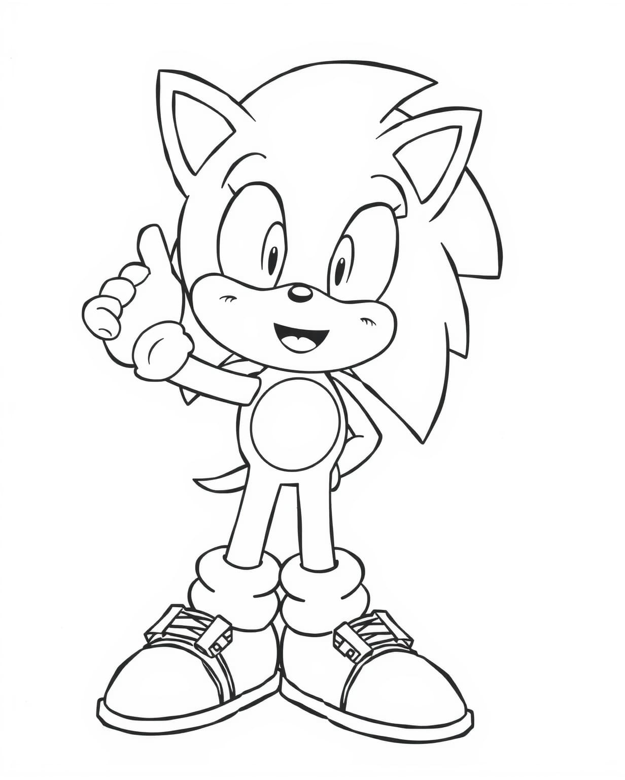 Smiling Sonic Coloring Sheet