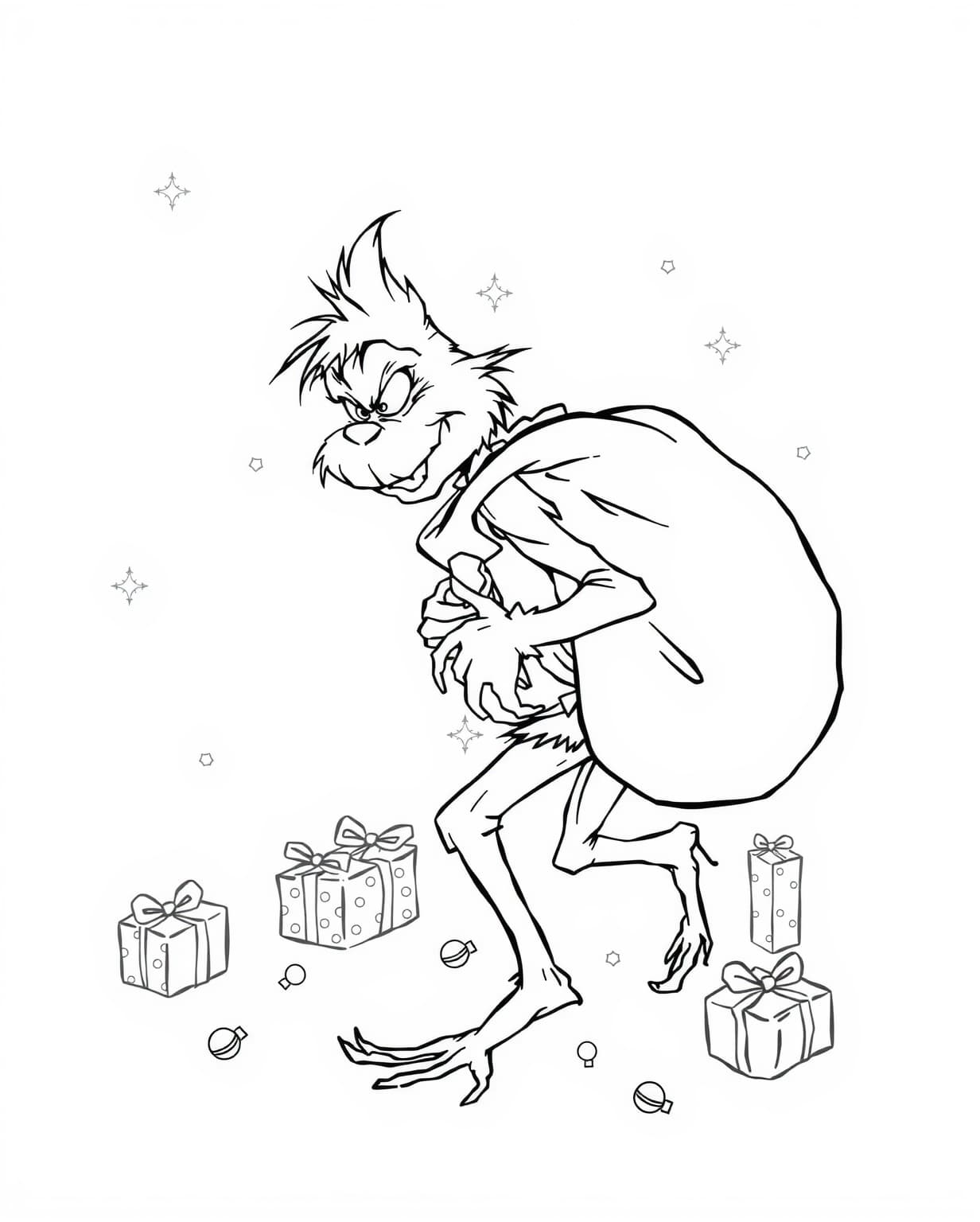Sneaky Grinch Coloring Page