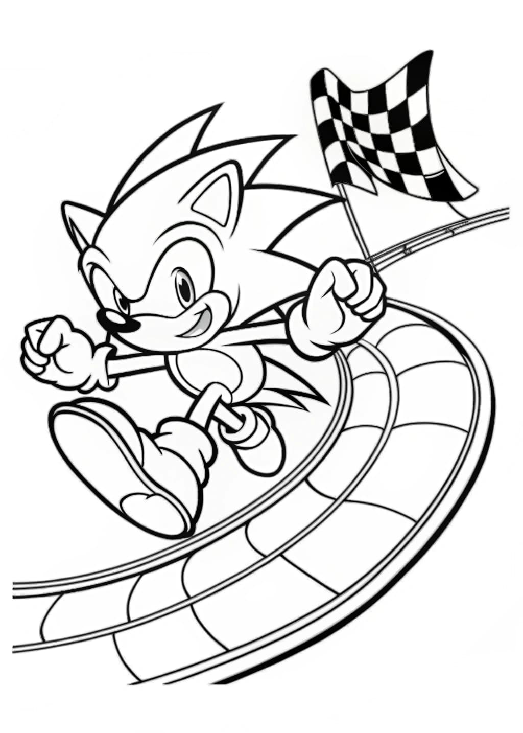 Sonic Adventurous Race Coloring Page