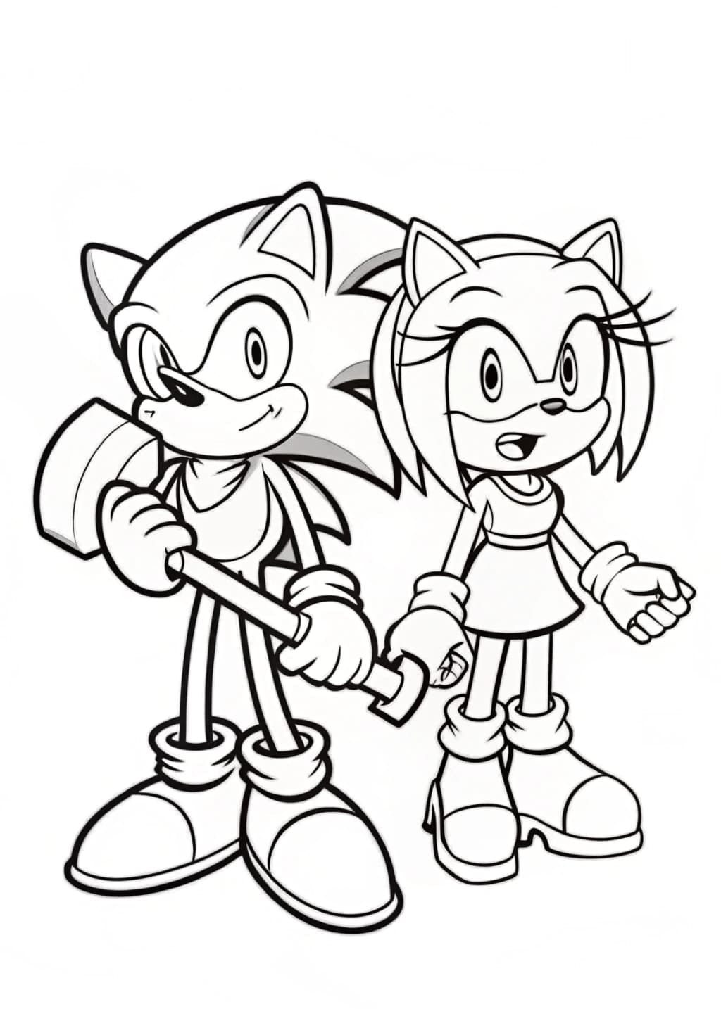 Sonic And Amy Rose Coloring Picture