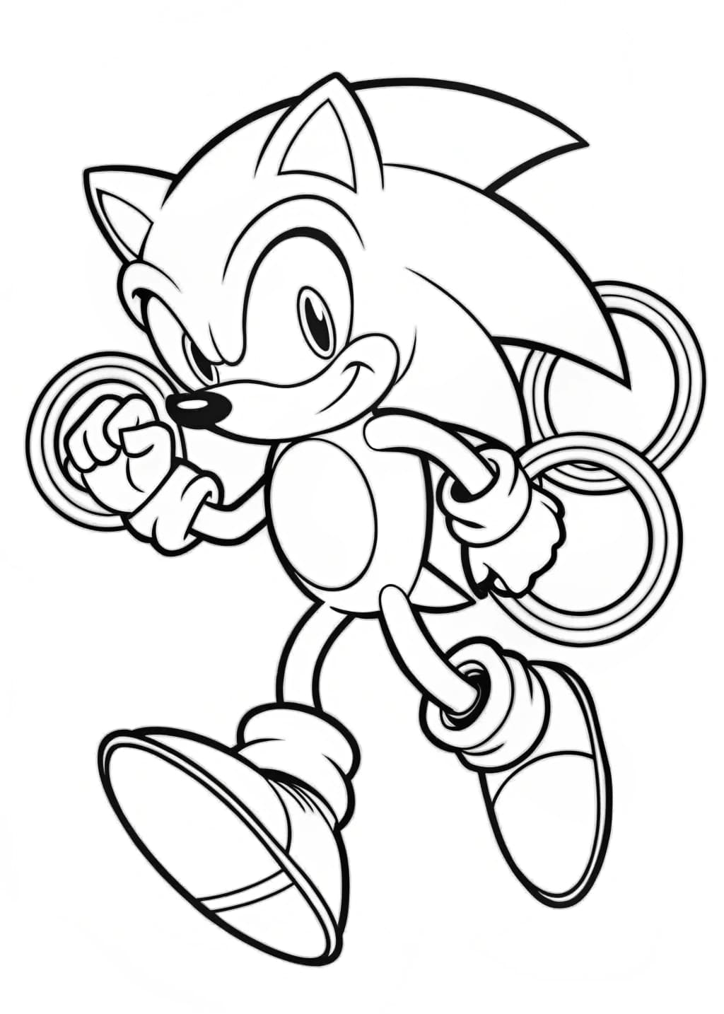 Sonic And Rings Coloring Page