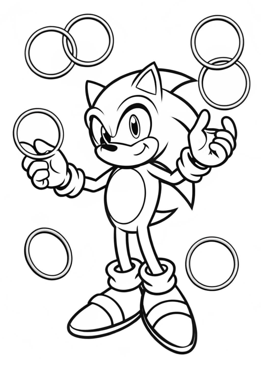 Sonic Juggling Rings Coloring Page