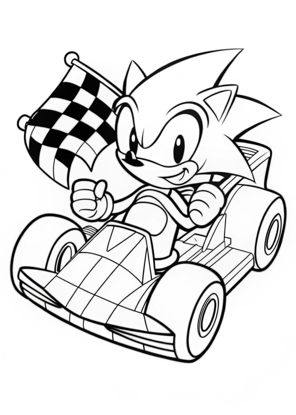 Sonic Racing Adventure Coloring Page