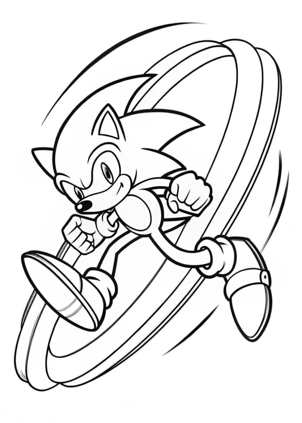 Sonic Speeding Up Coloring Sheet