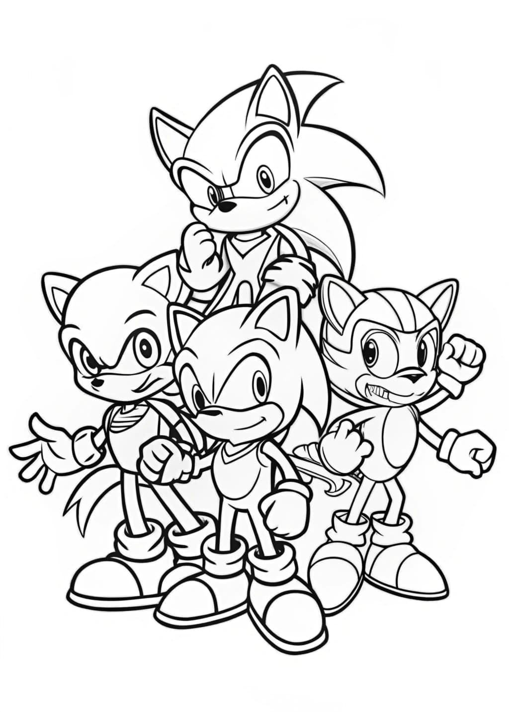 Sonic Team-Up Coloring Page