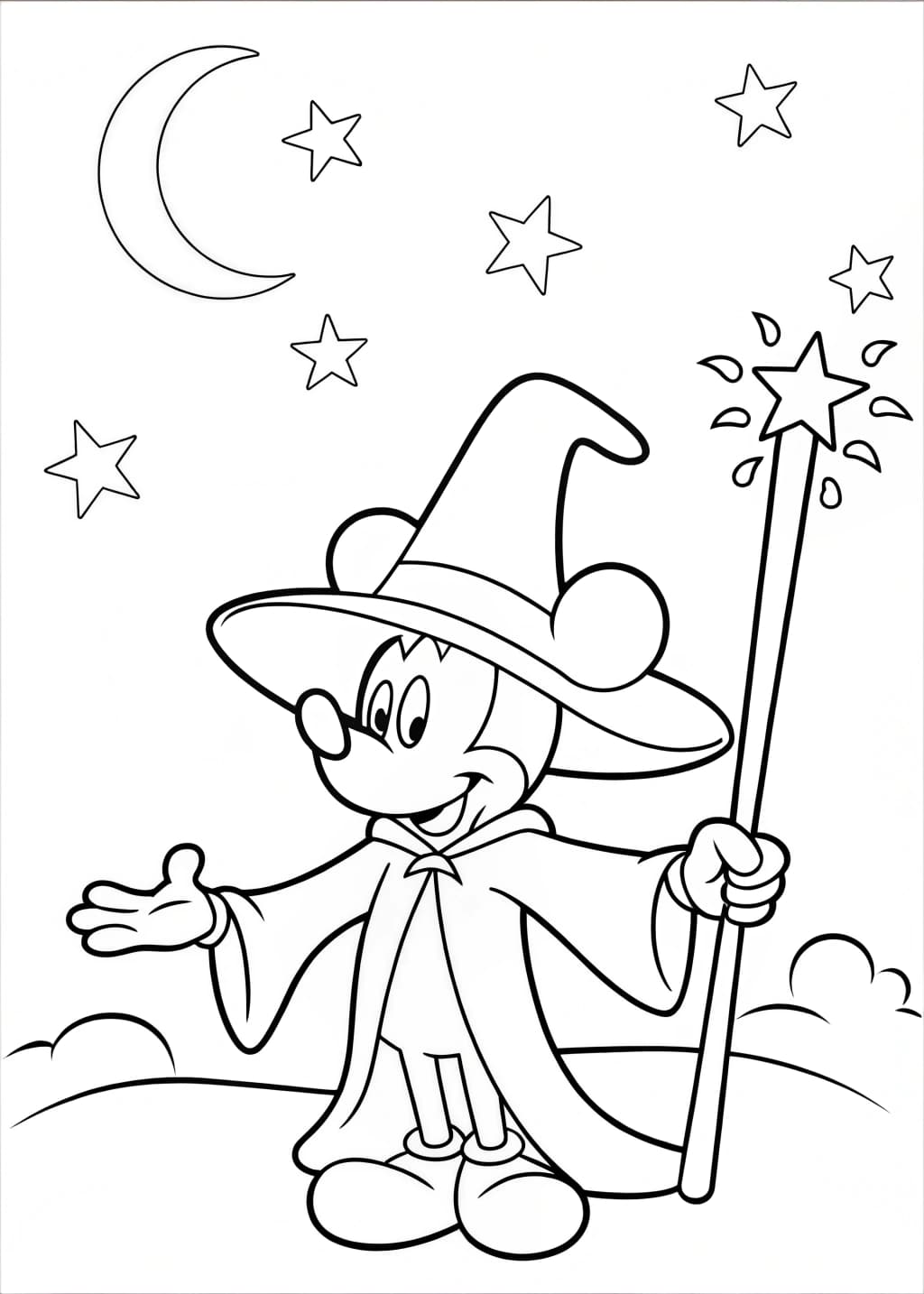 Sorcerer Mickey Coloring Page
