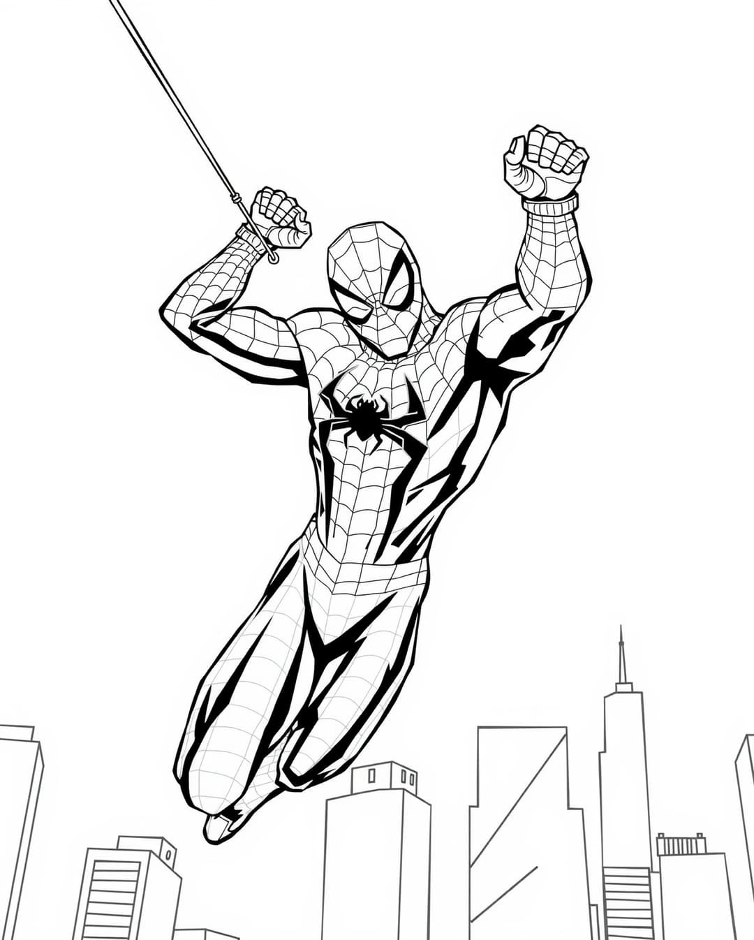 Black spiderman coloring page free printable