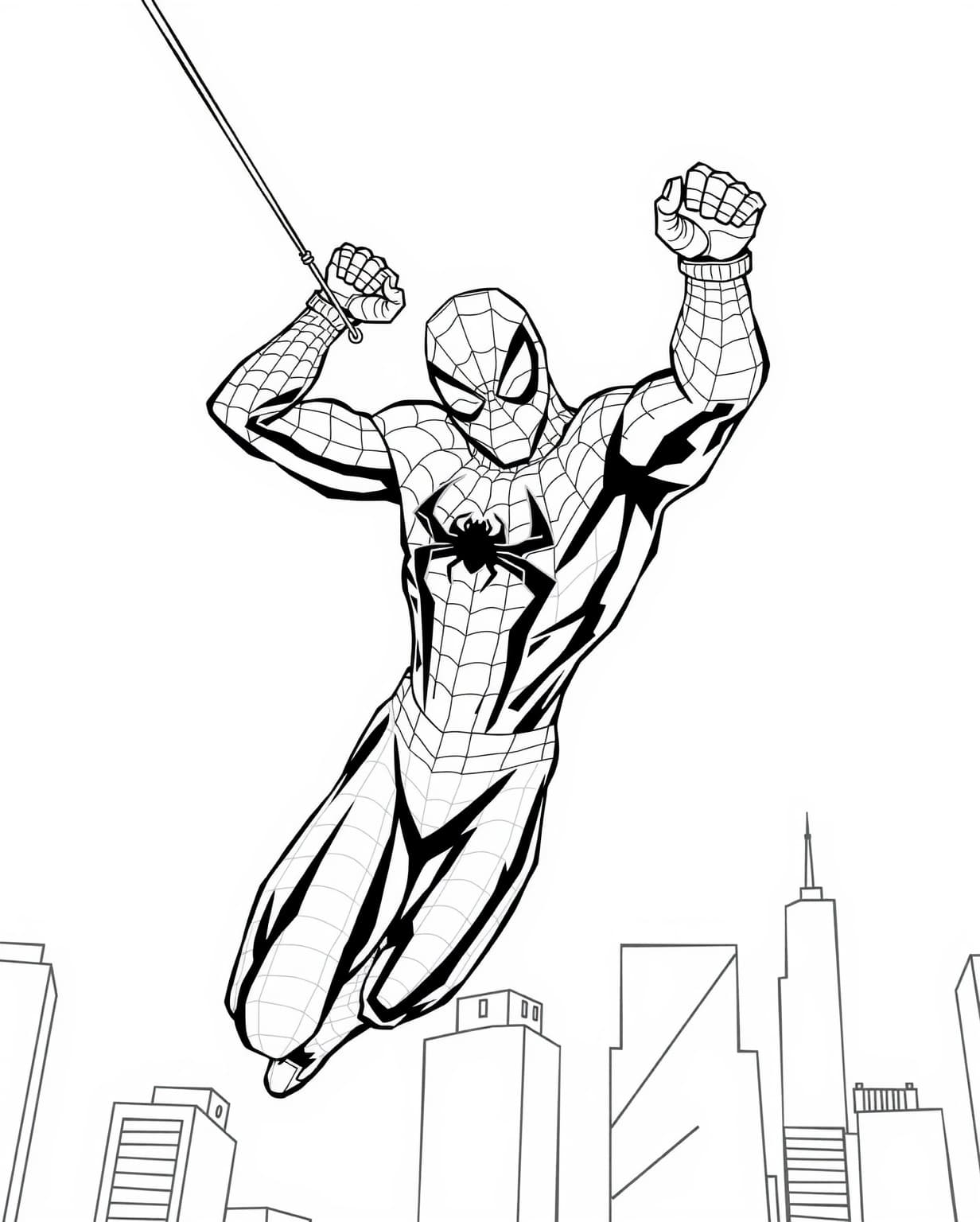 Spiderman Coloring Page For Kids