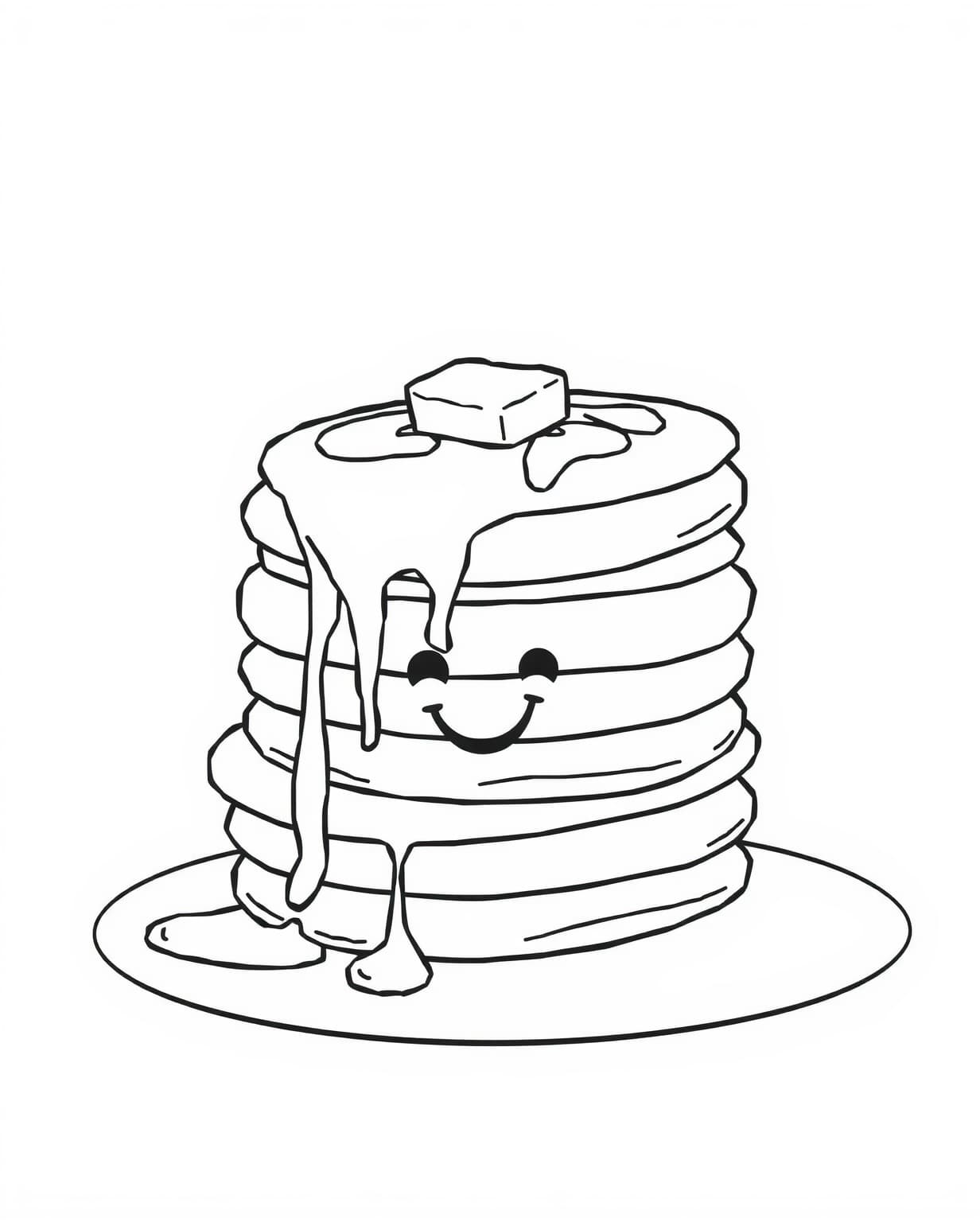 Stack of Pancakes Coloring Page