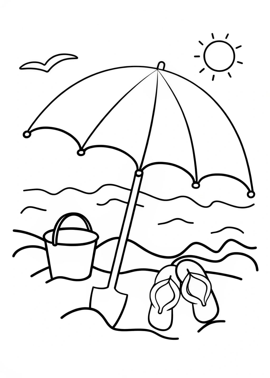 Summer Beach Coloring Page