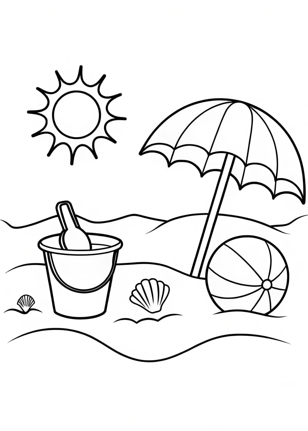 Summer Scene Coloring Page