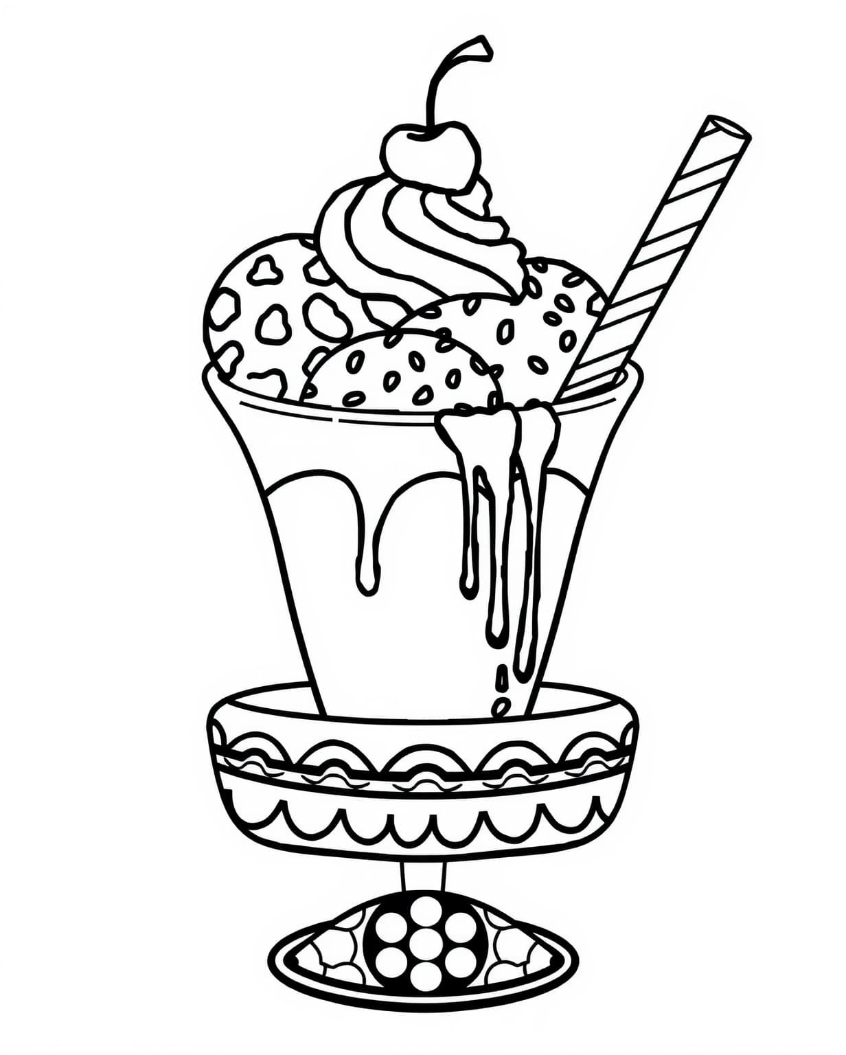 Sundae Coloring Page for Creative Fun