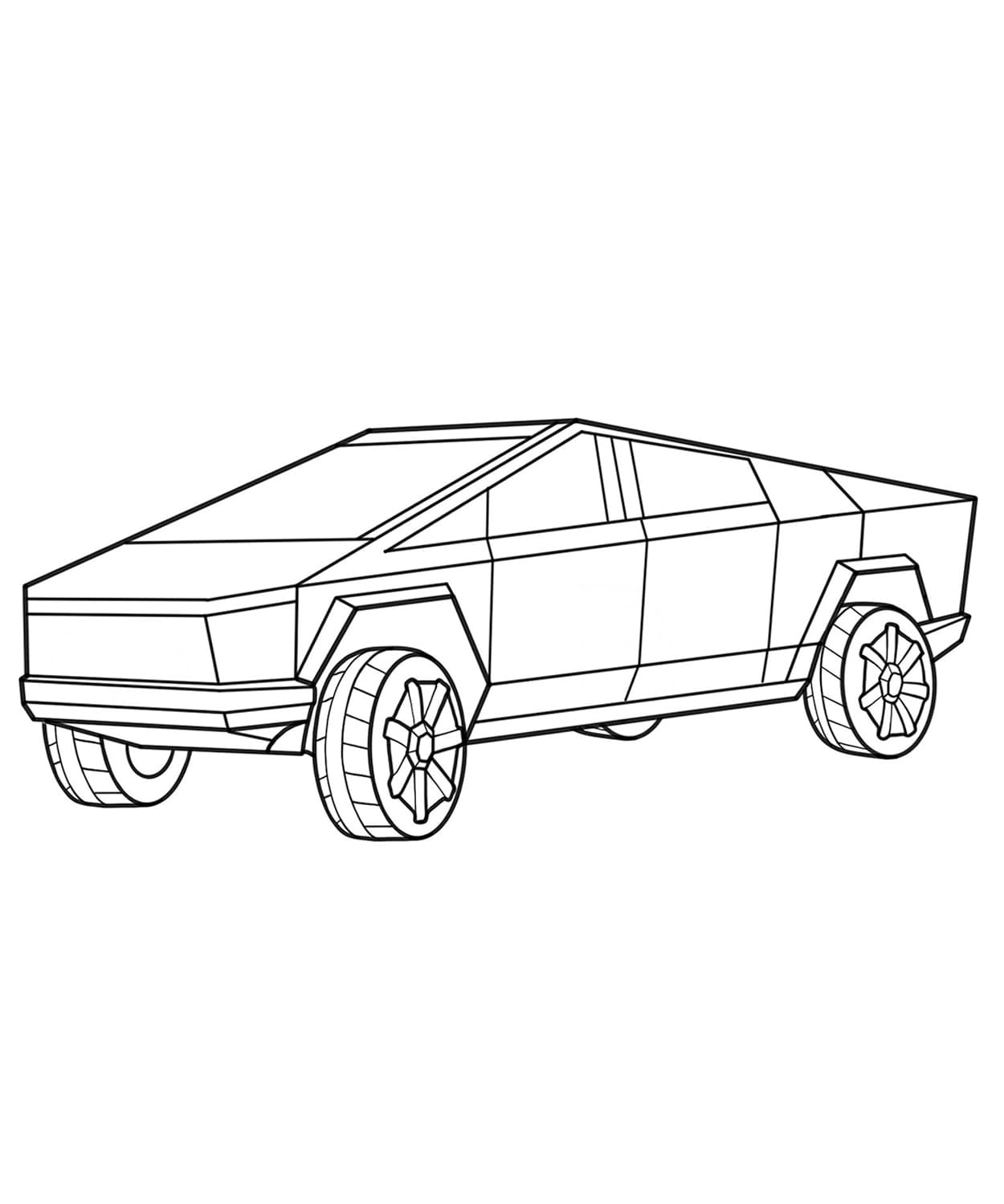 Tesla Cybertruck Coloring Page