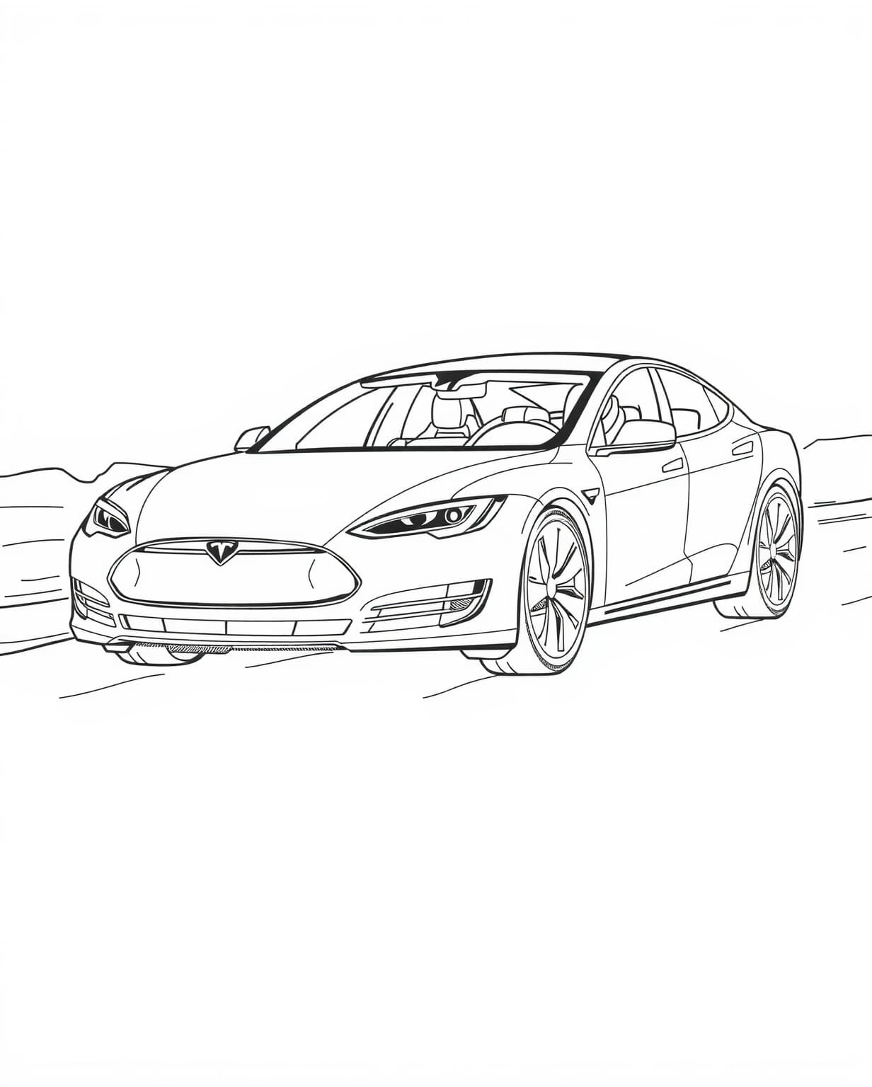Tesla Model S Coloring Page