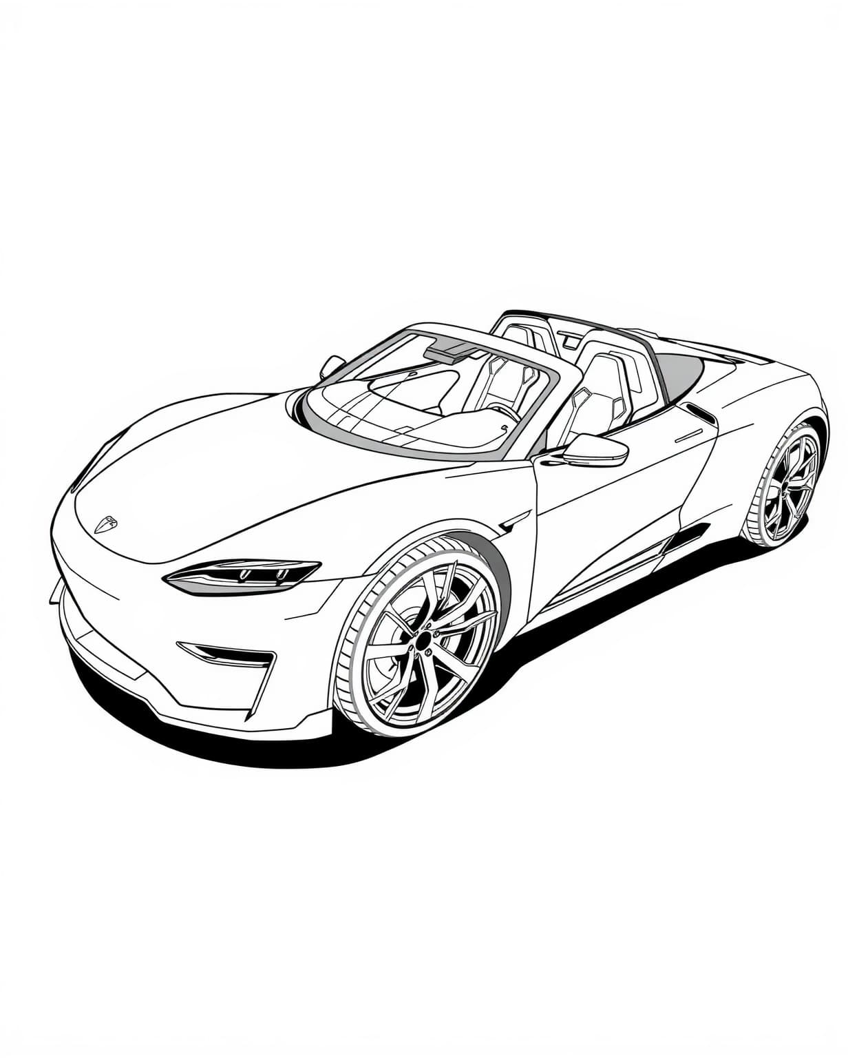 Tesla Roadster Coloring Page