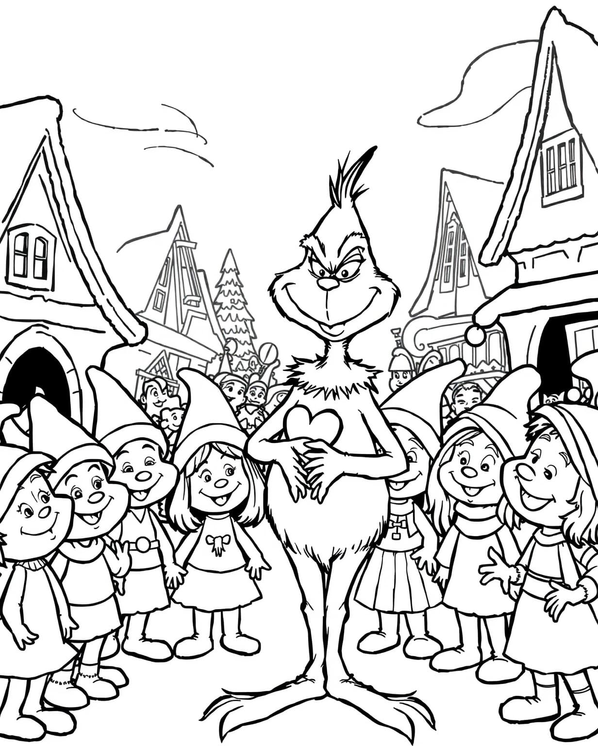 The Grinch’s Heart Growing Bigger Coloring Page