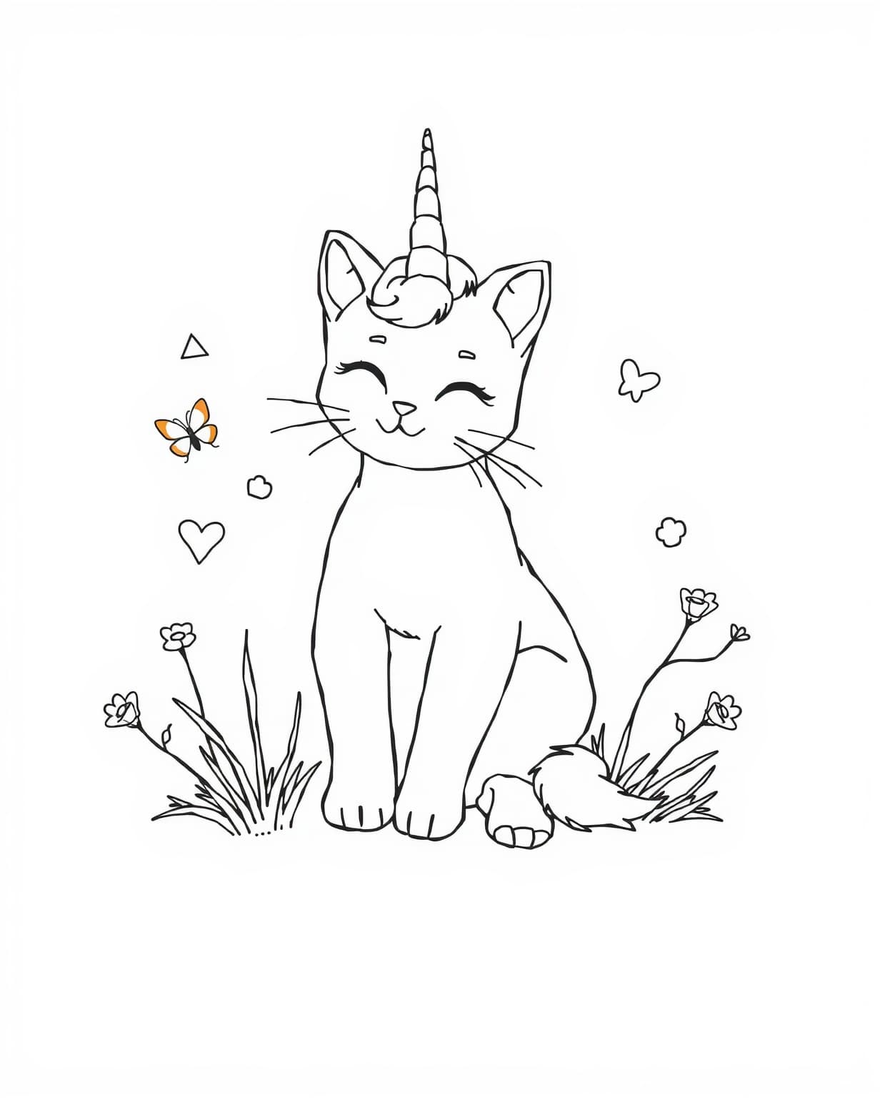 Unicat On The Ground Coloring Page