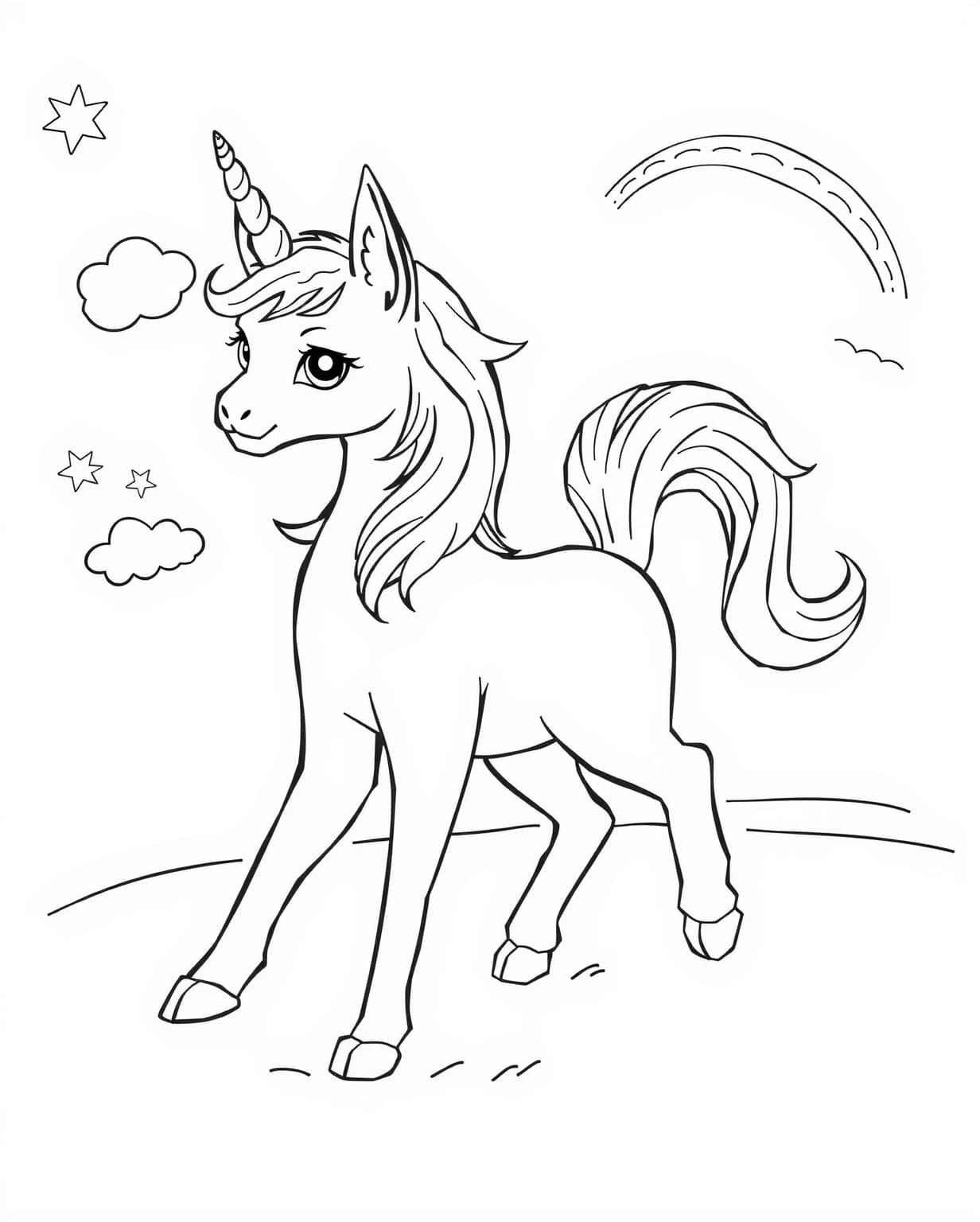 Unicat Walking Coloring Page