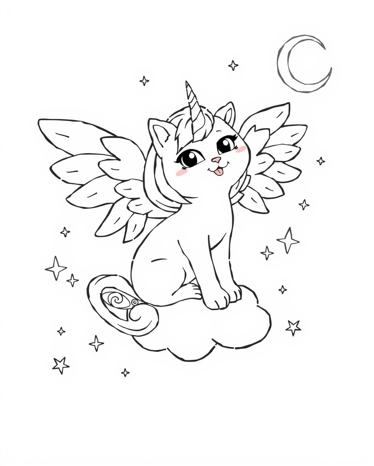 Unicat With Wings Coloring Page