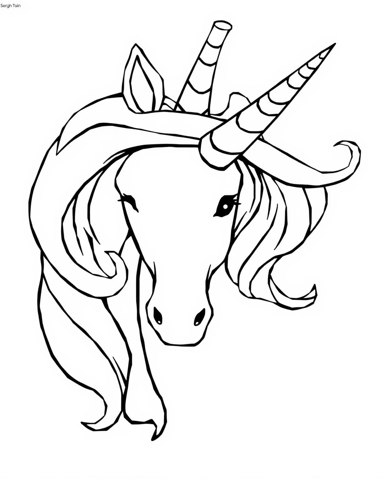 Unicorn Head Coloring Page