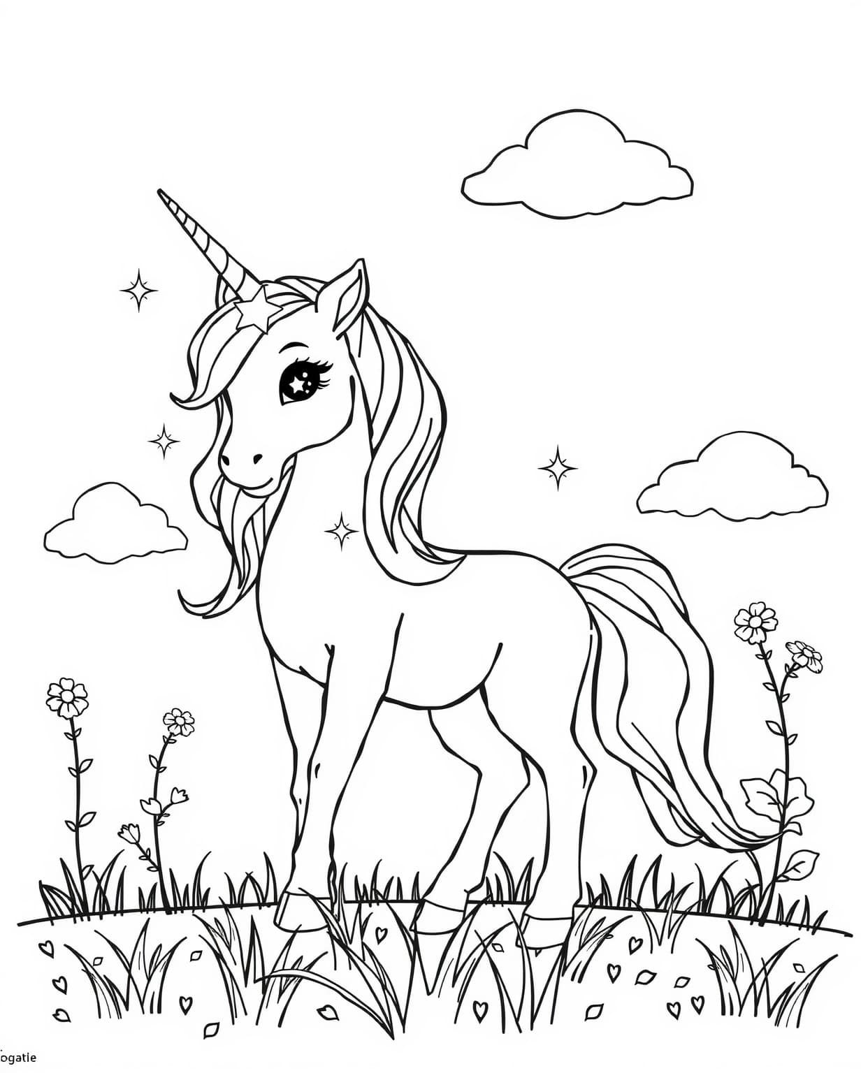Unicorn Pony Coloring Page