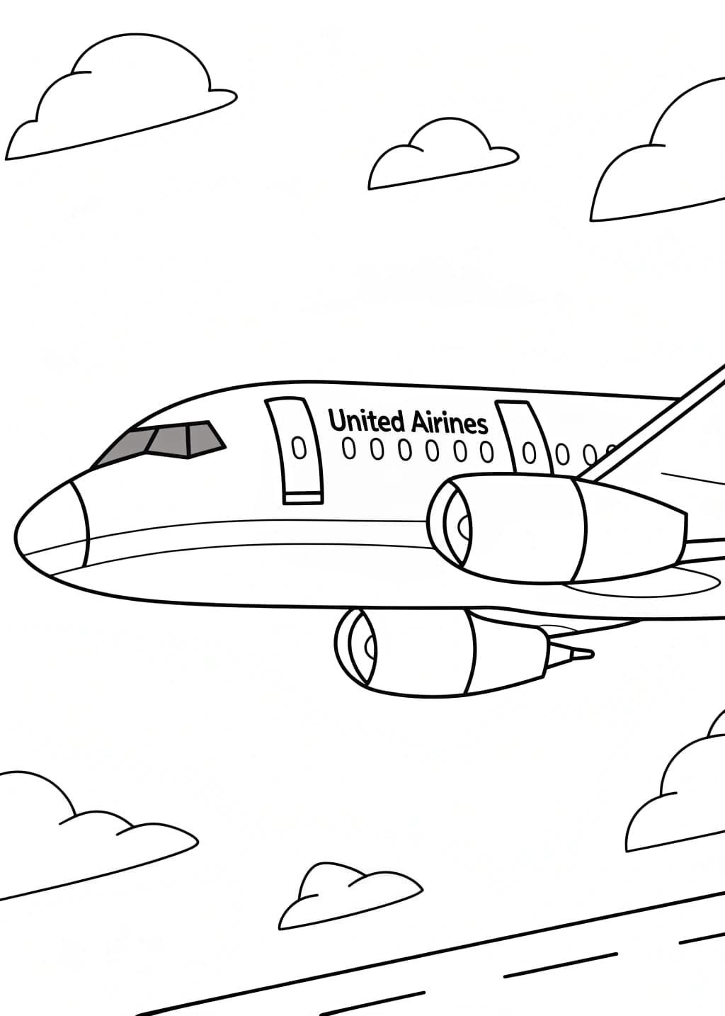 United Airlines Coloring Page
