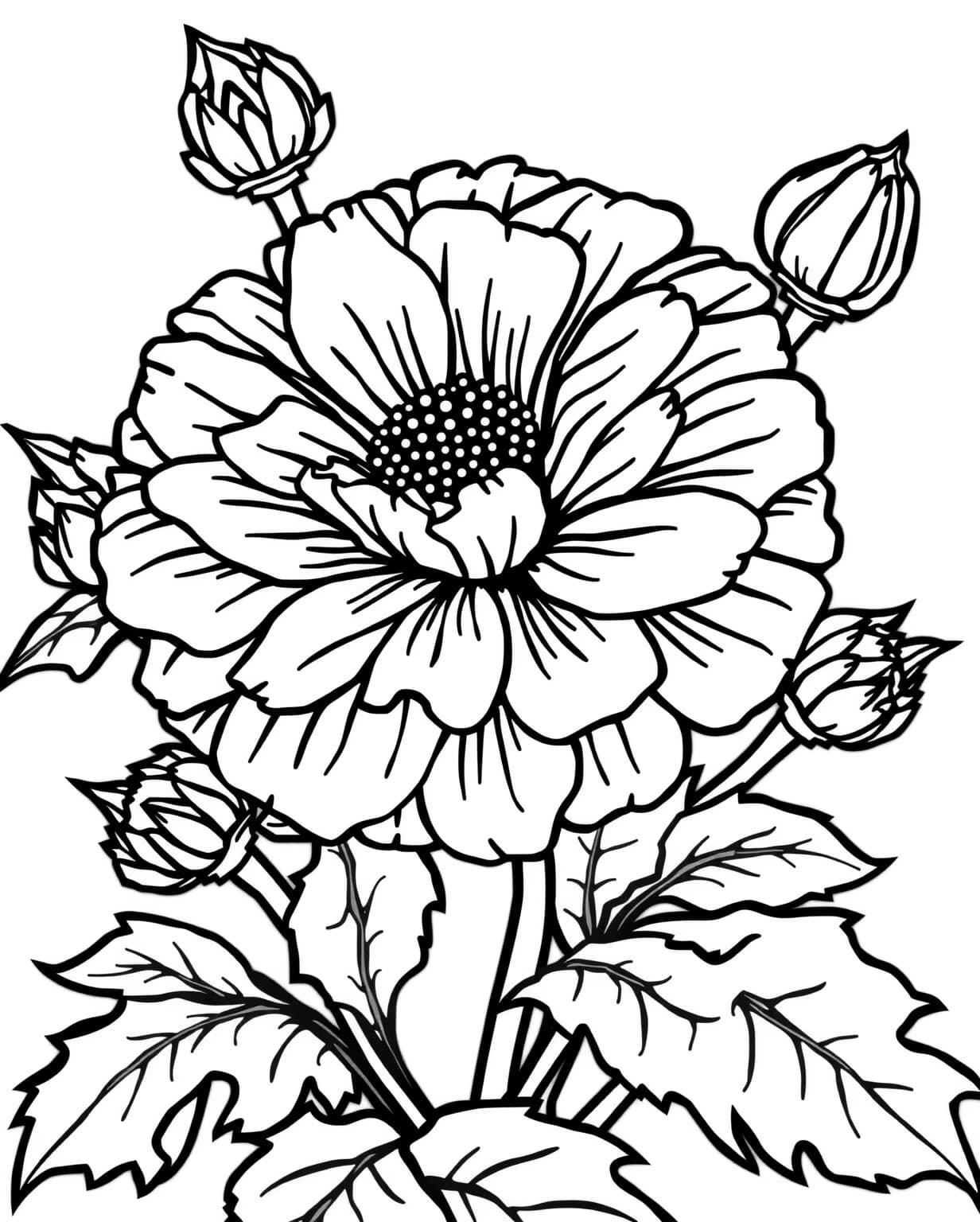 Vibrant Marigold Flower Coloring Page