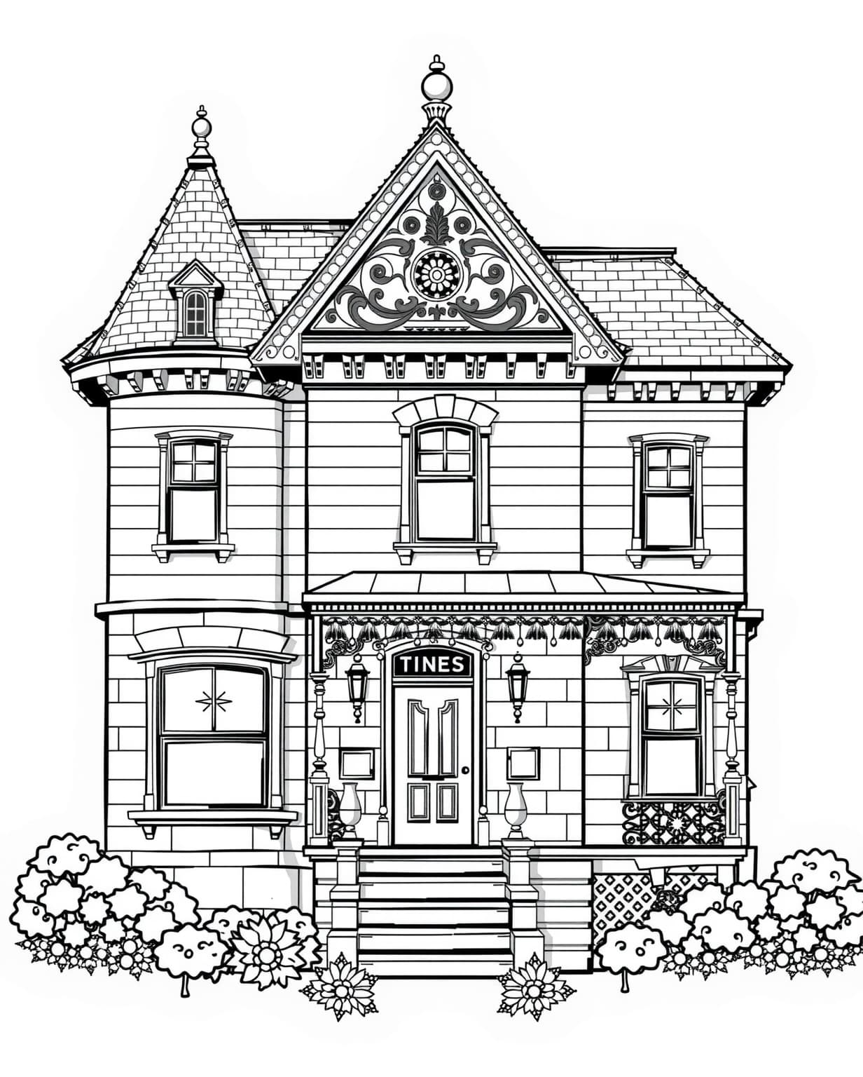 Victorian House Coloring Page
