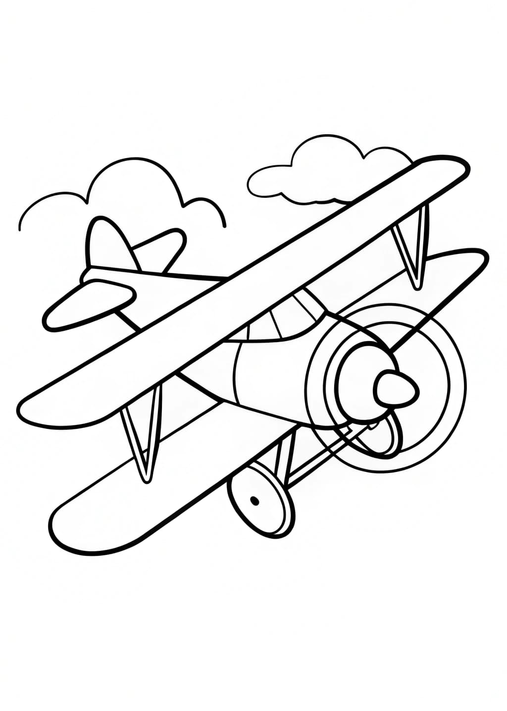 Vintage Biplane Coloring Page