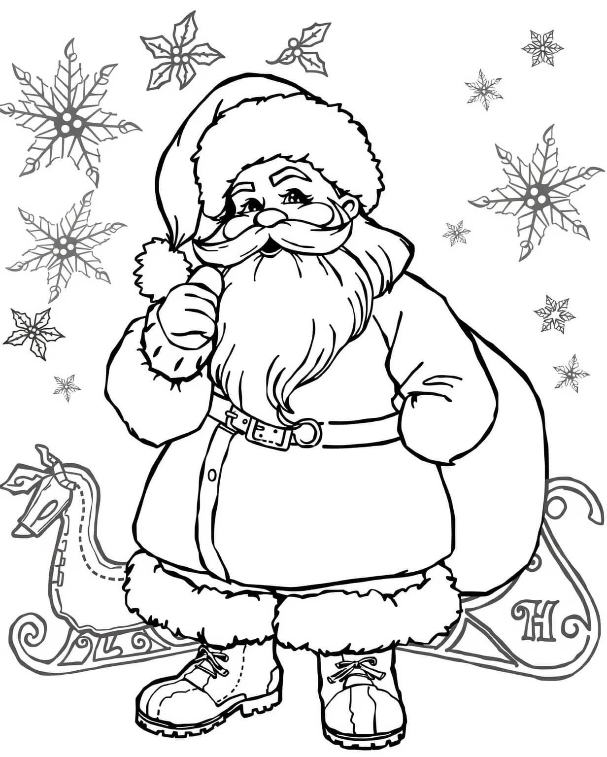 Vintage Santa Coloring Page