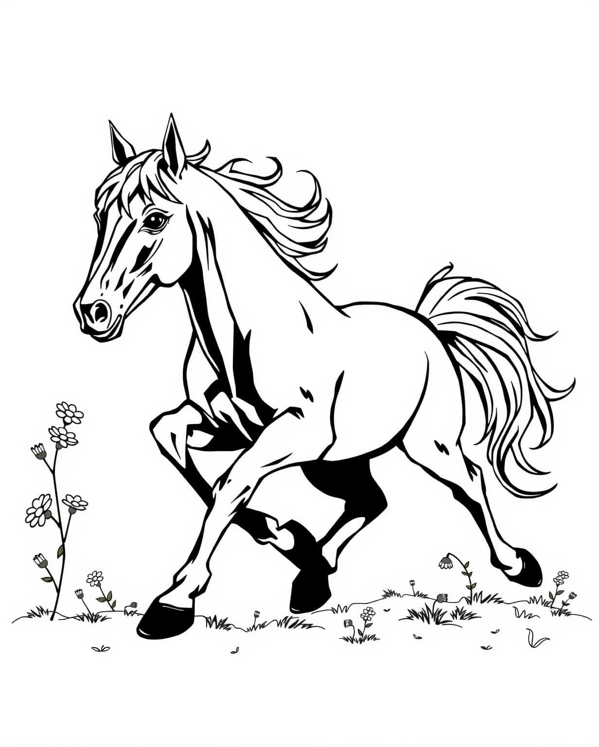 Wild Horse Coloring Page