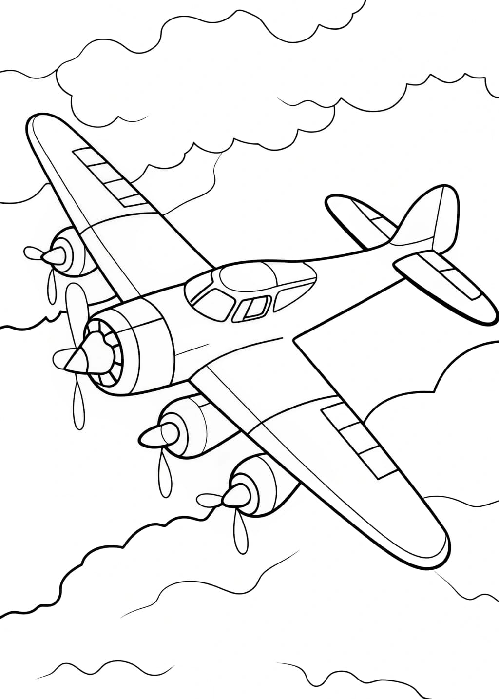 WW2 Plane Coloring Page