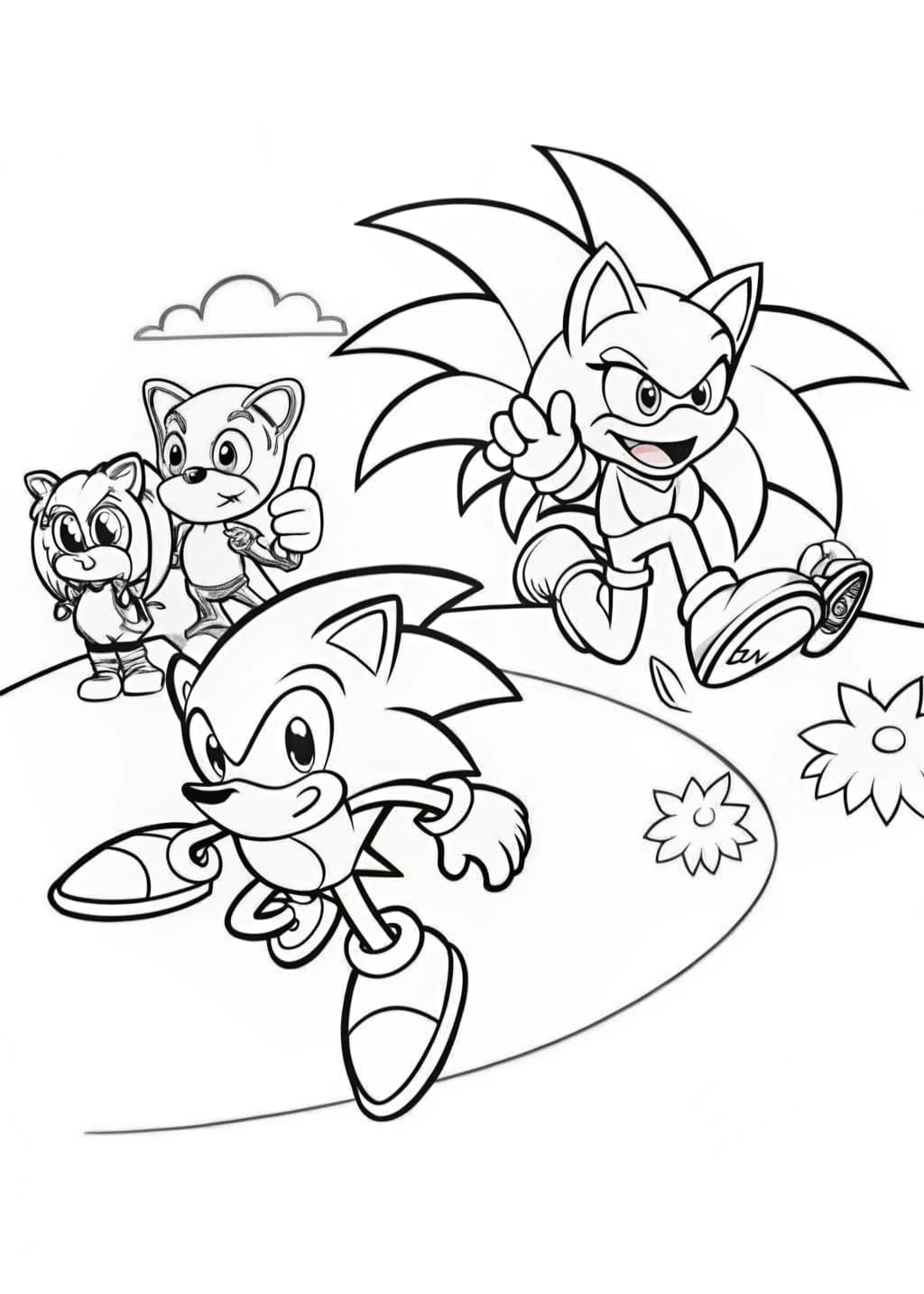 Adventure With Sonic And Friends Coloring Sheet