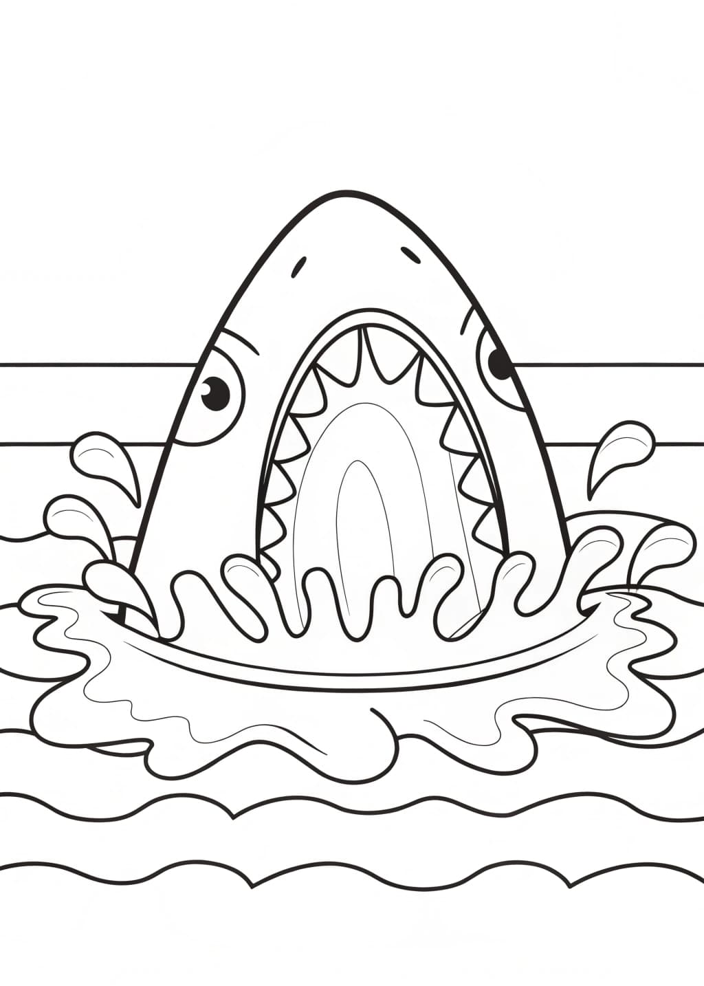Angry Shark Temper Tantrum Coloring Page